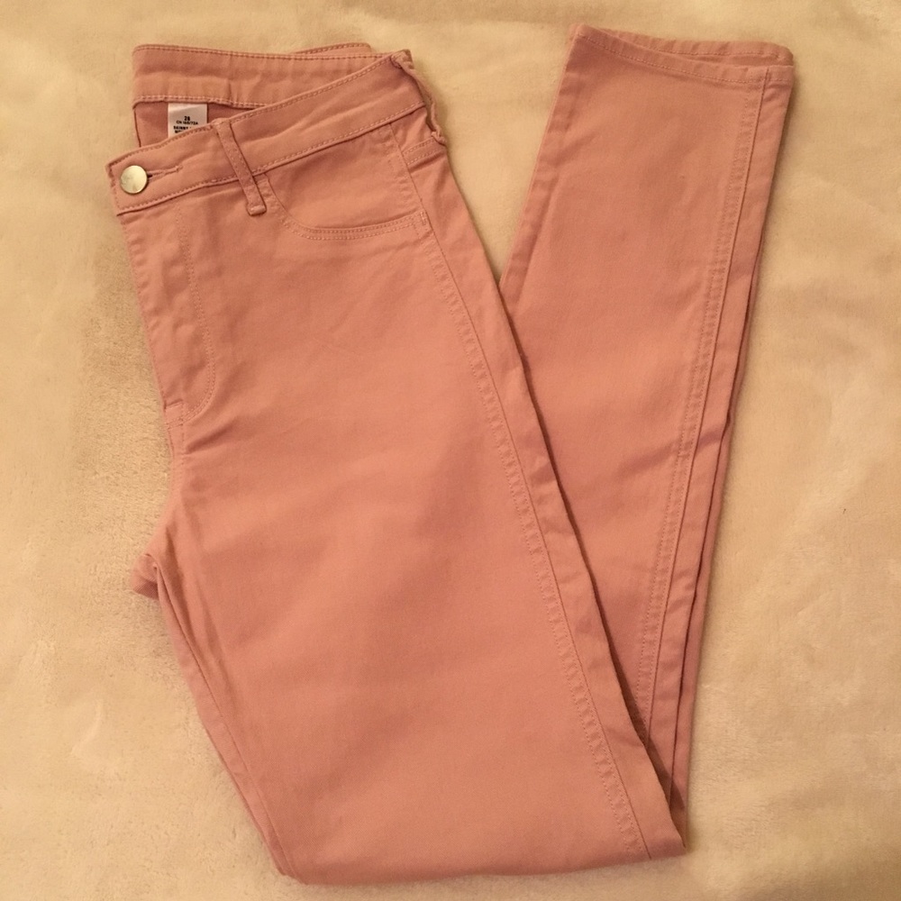 Pink High Waisted Skinny Ankle Pants Size 28